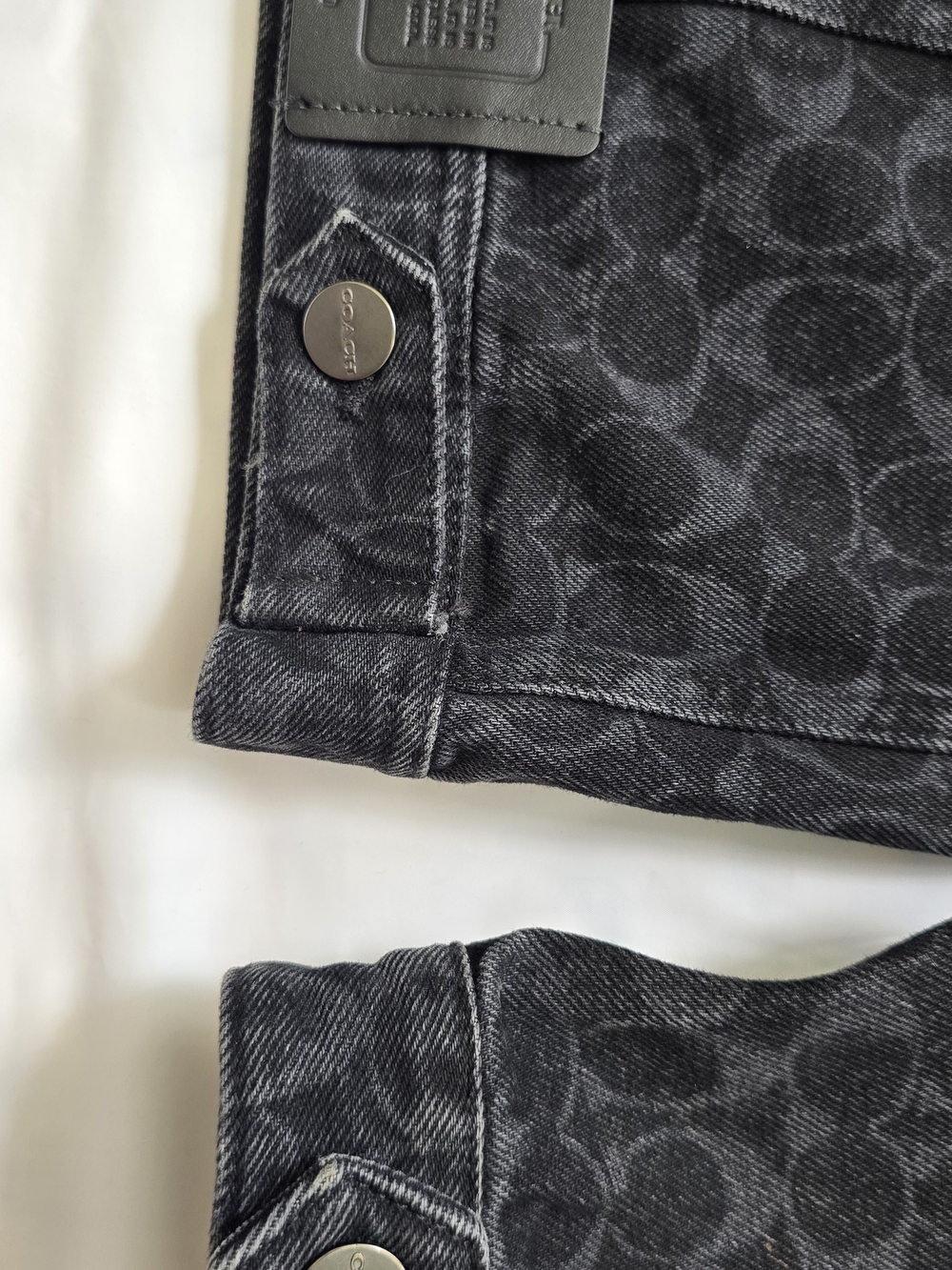 COACH Men's Black Signature Denim Jacket - Picture 4 of 11
